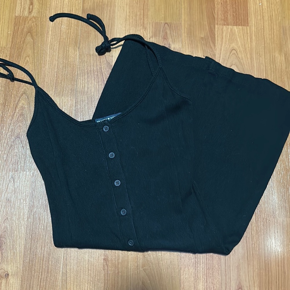 black tie strap button down dress